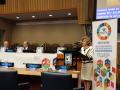 27/09/2018 - La ministra de Sanidad, Consumo y Bienestar Social durante su intervención en la Reunión de Alto Nivel en la sede de Naciones Unidas en Nueva York.
